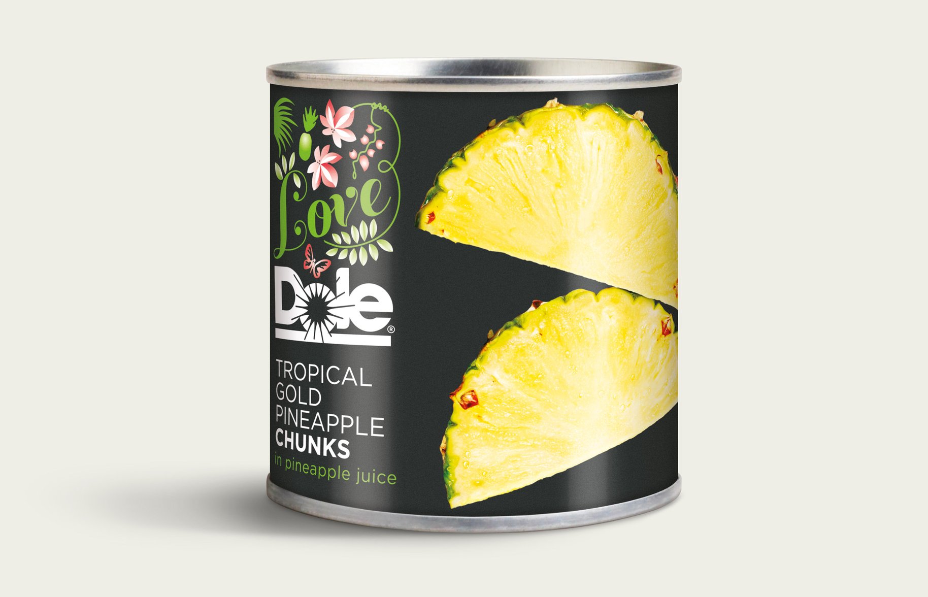 Dole Tinned Pineapple chunks Packaging Design 