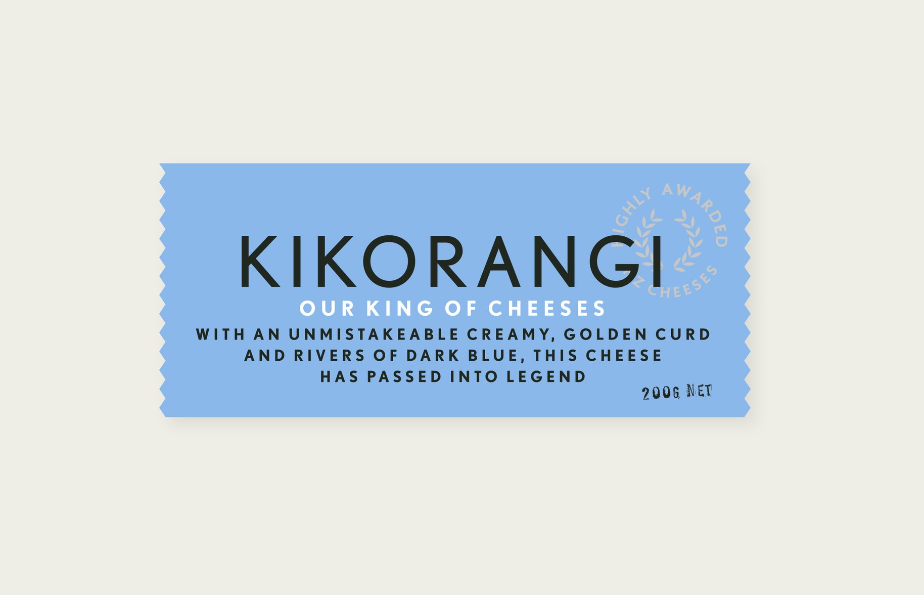 Kapiti kikorangi cheese label graphic