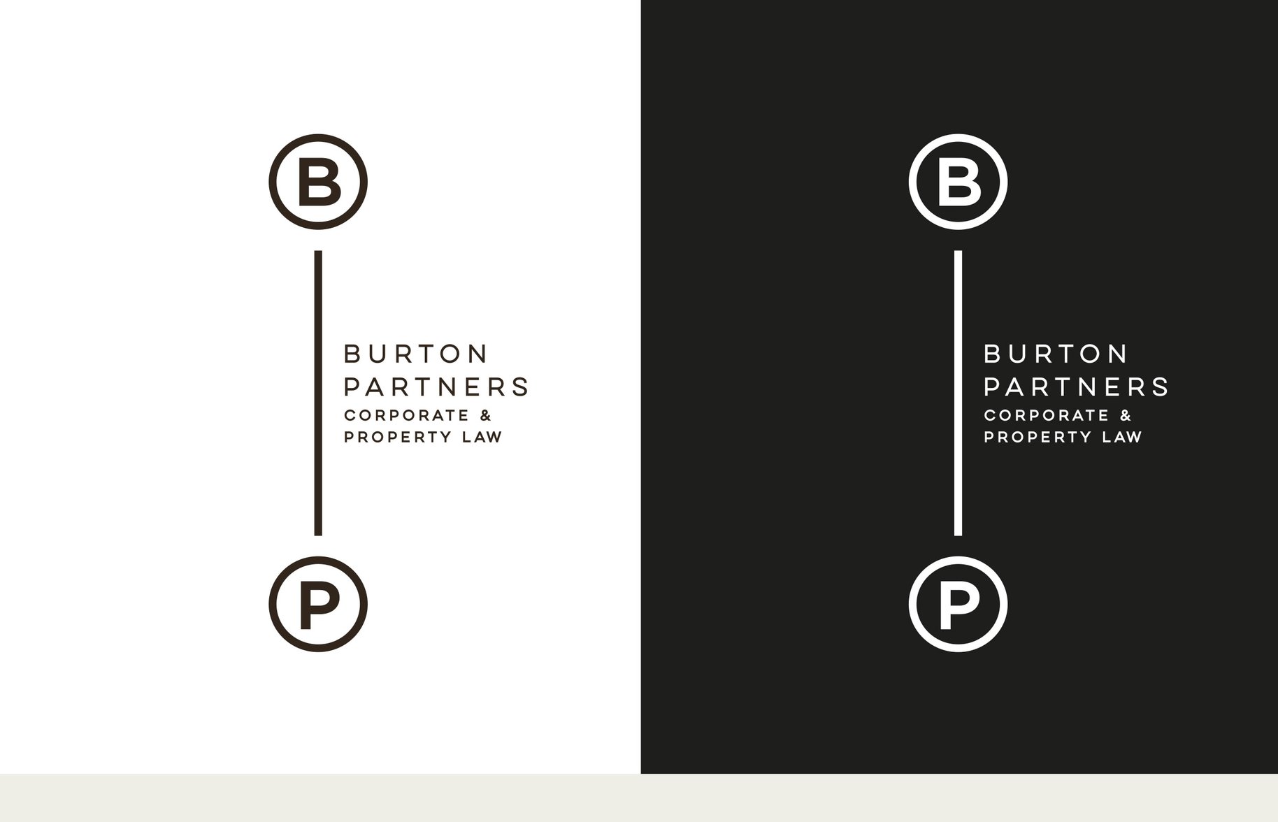 Burton Partners Corporate and Property Law logo black and white