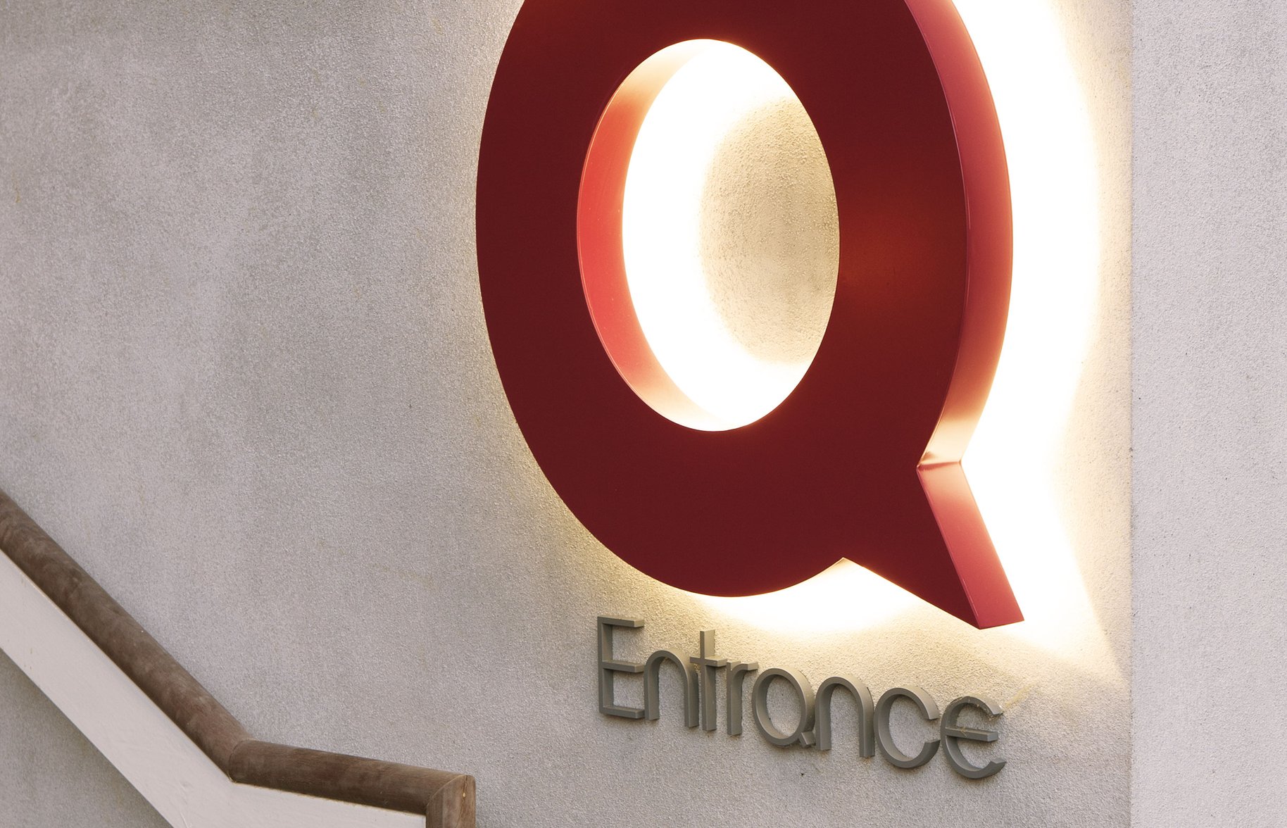 Q Theatre spatial design entrance sign