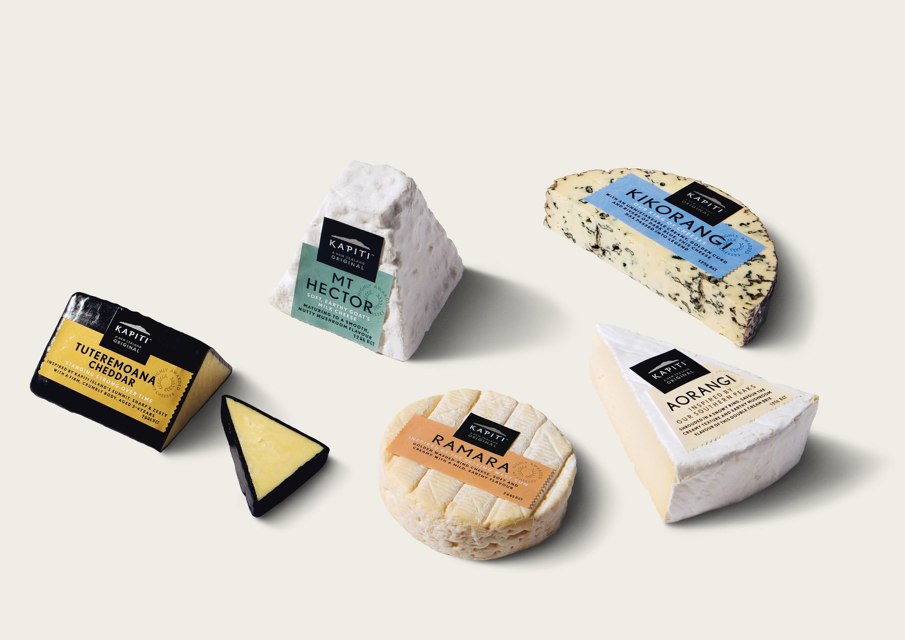 Kapiti cheese range packaging 