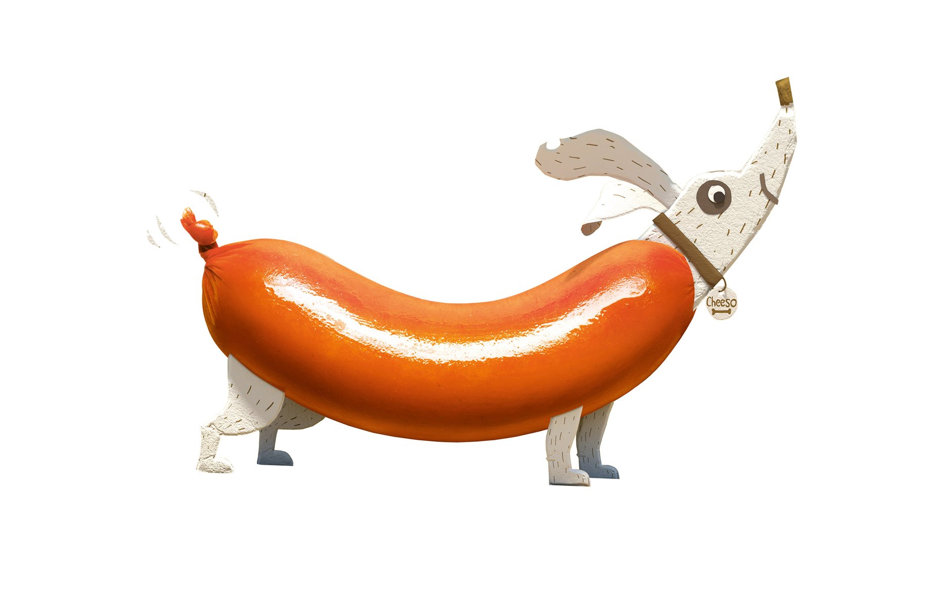 Hellers cocktail sausage illustration