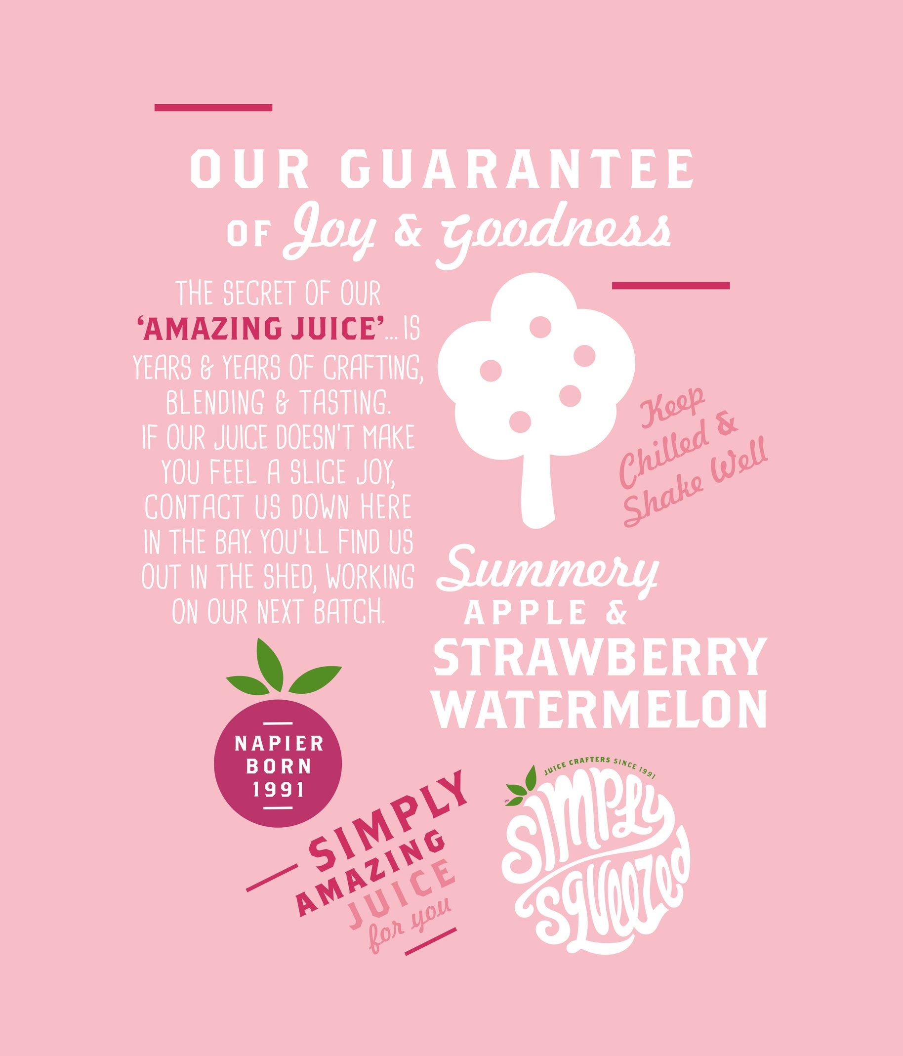 Simply Squeezed guarantee typography illustration graphic