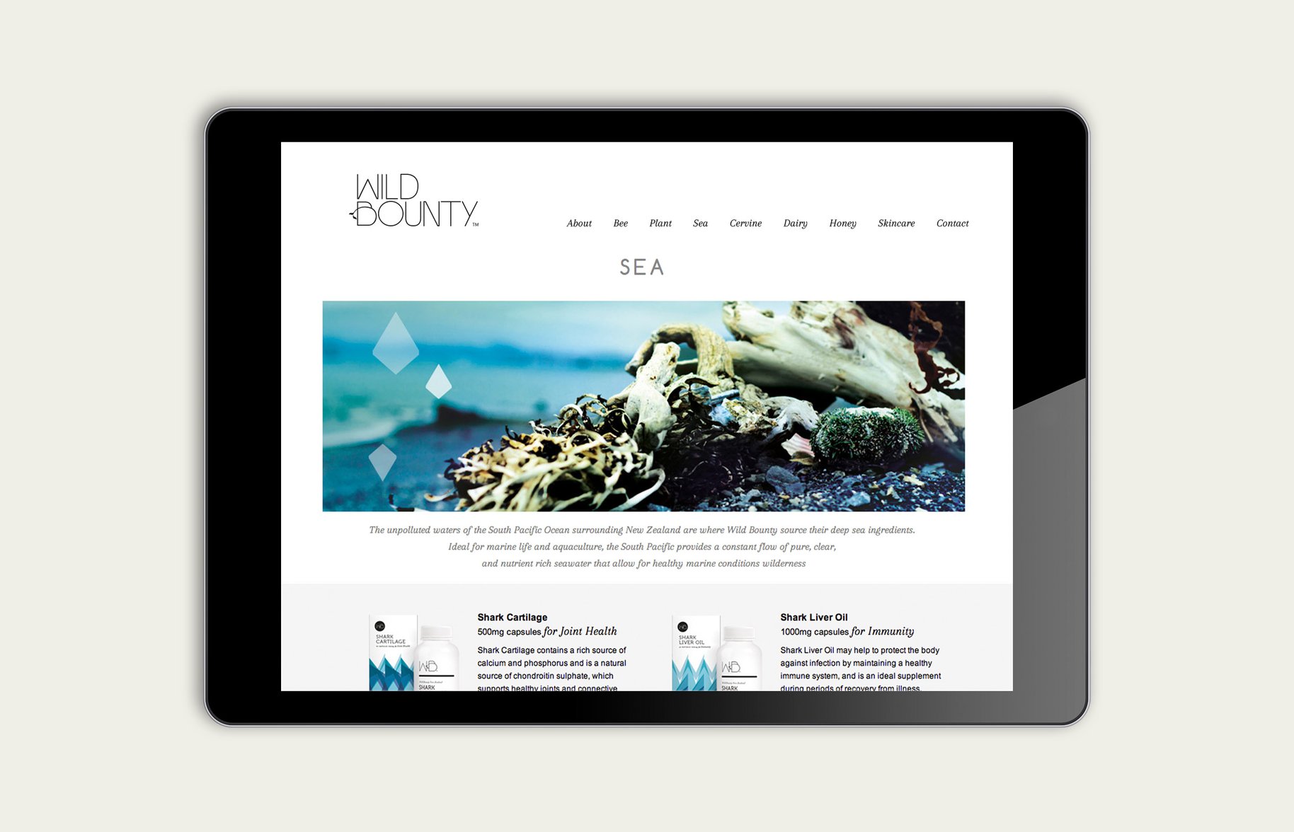 Wild Bounty iPad website sea