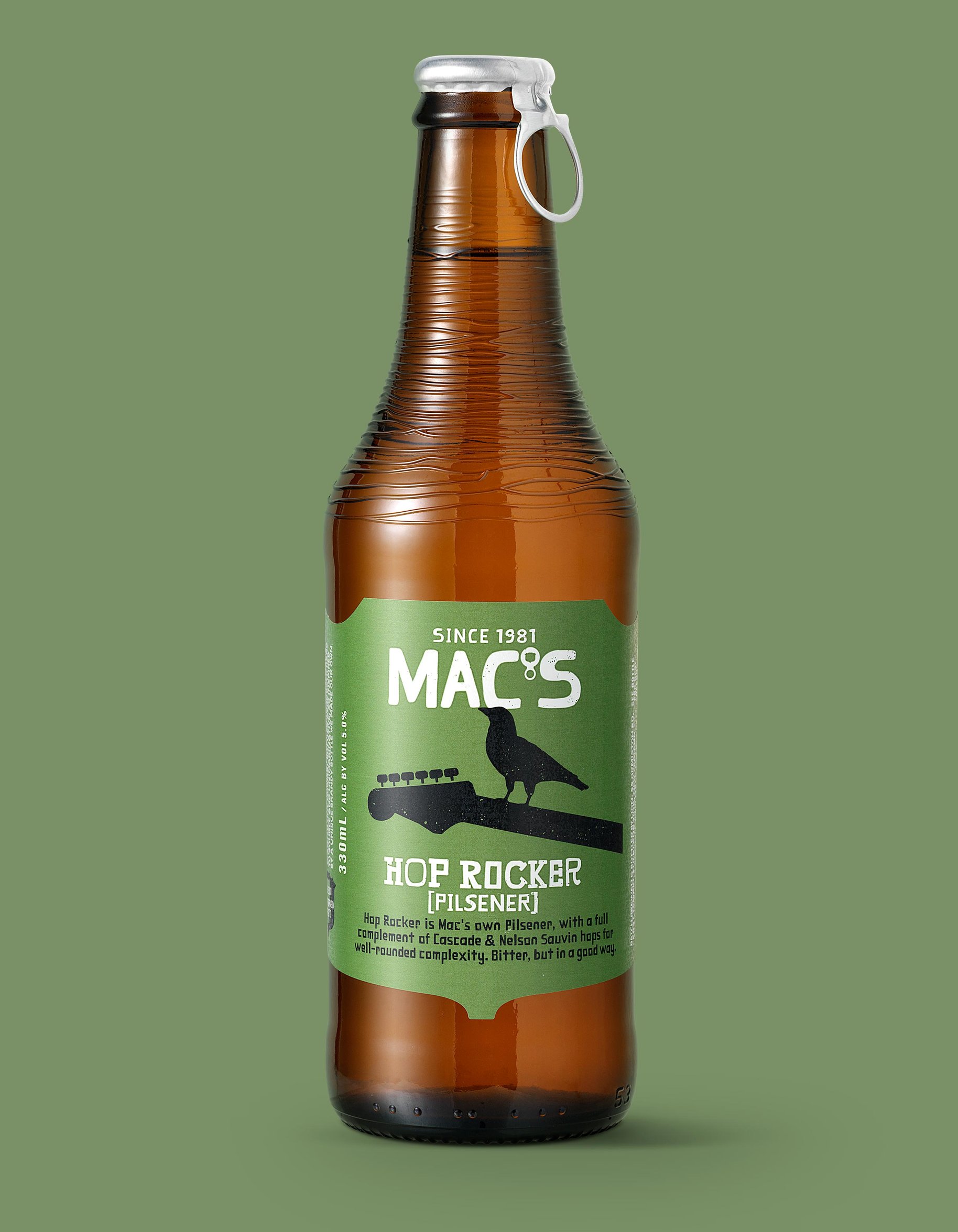Macs Beer hop rocker pilsener packaging