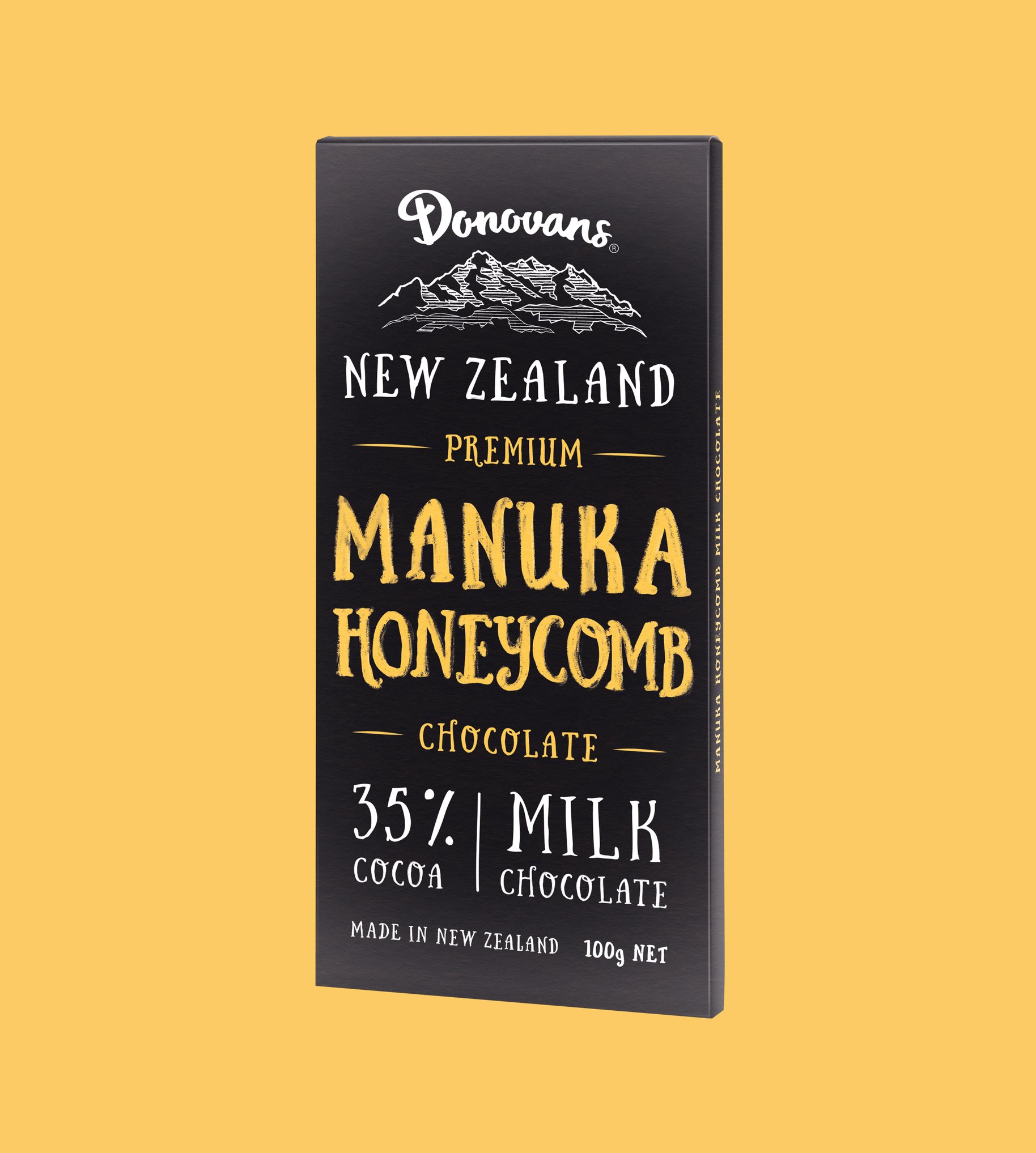 Donovans Chocolate Manuka Honeycomb block packaging