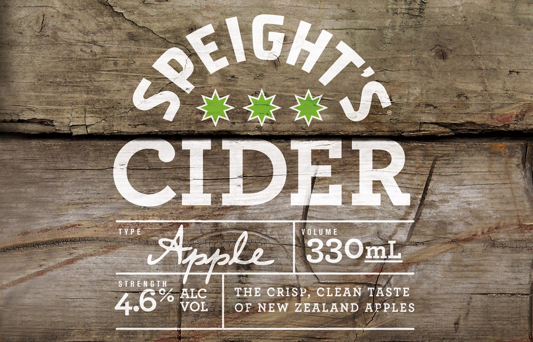 Speight's cider logo on crate