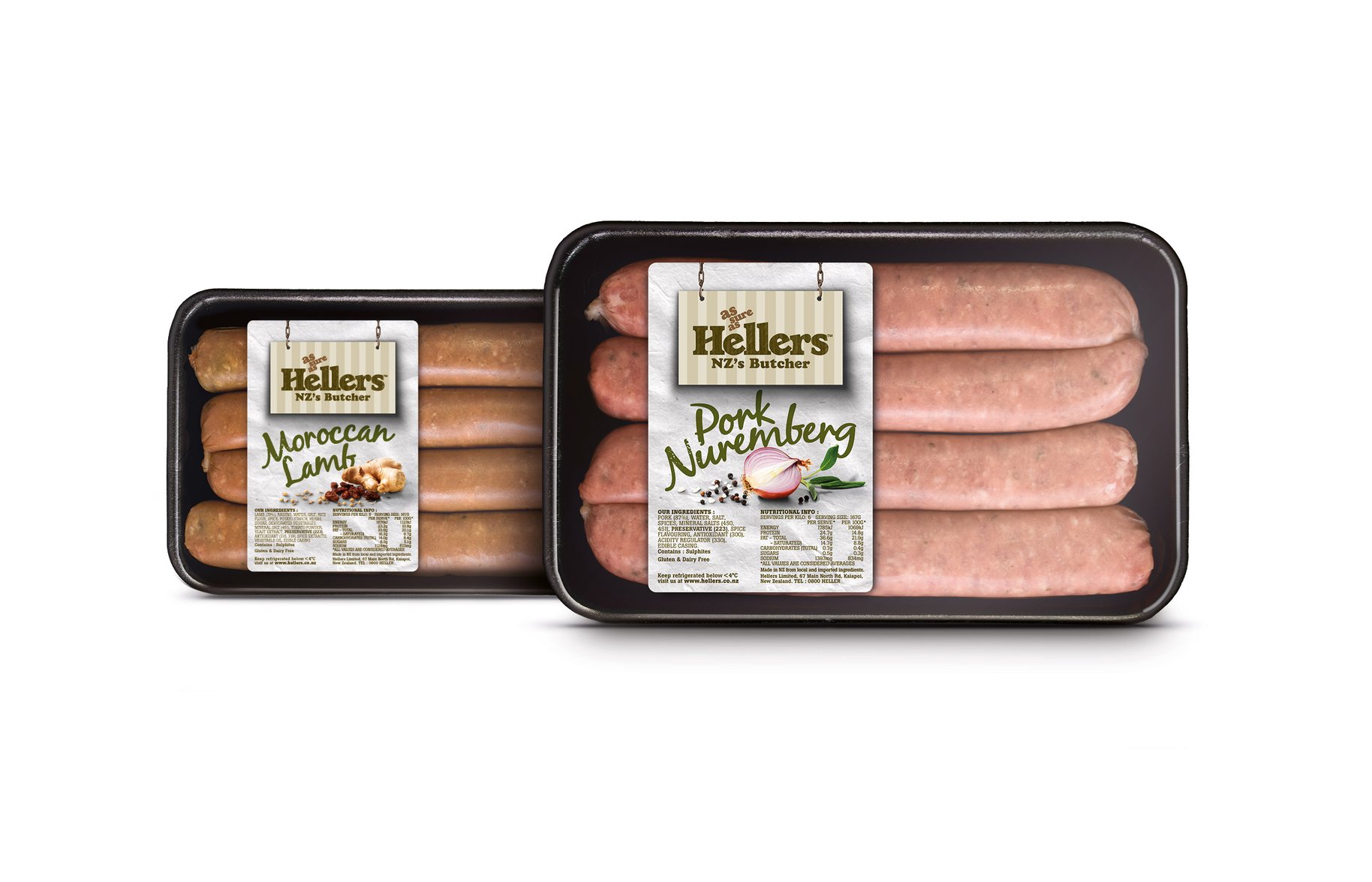 Hellers sausage tray packaging 