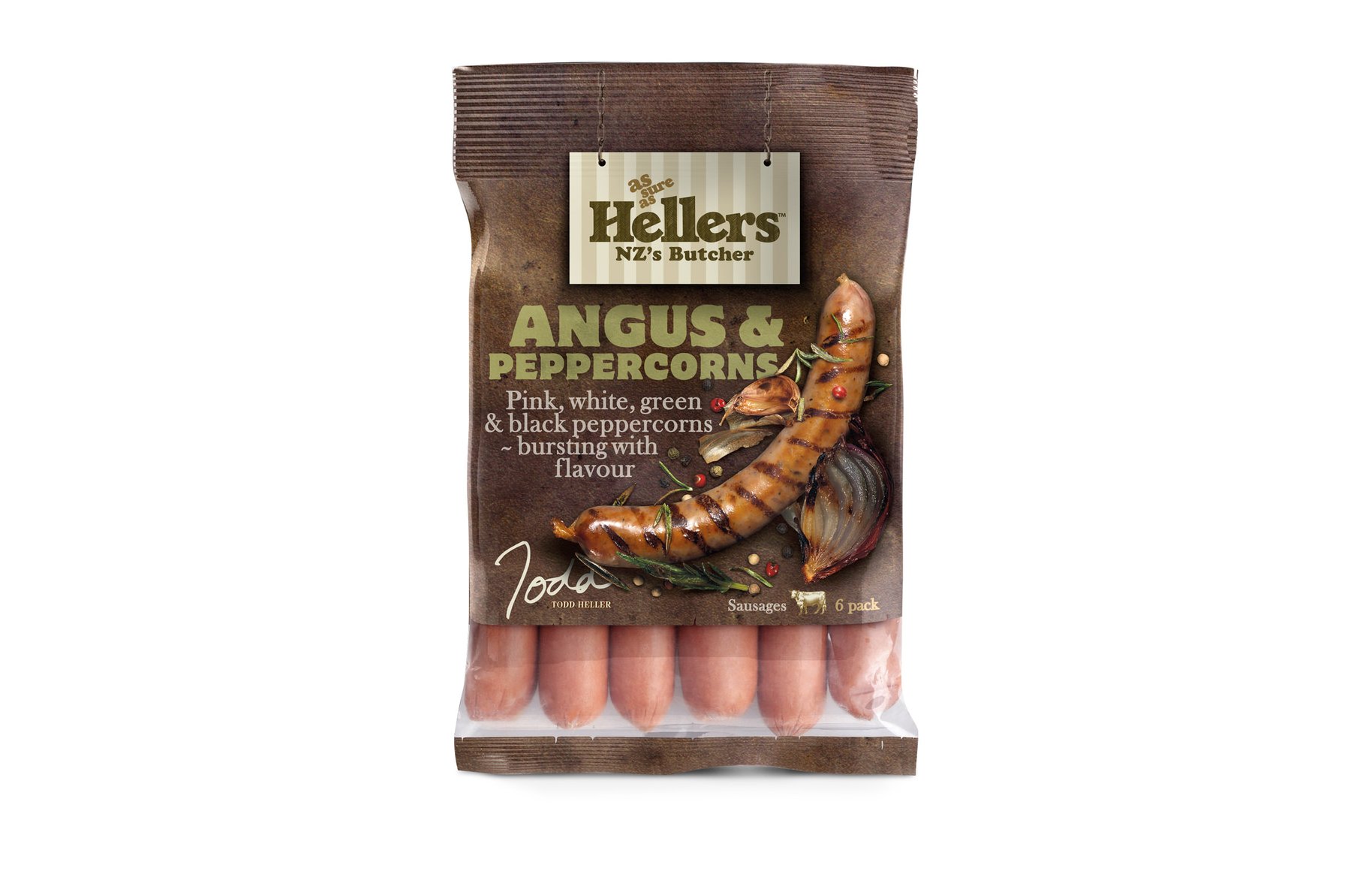 Hellers sausages packaging 