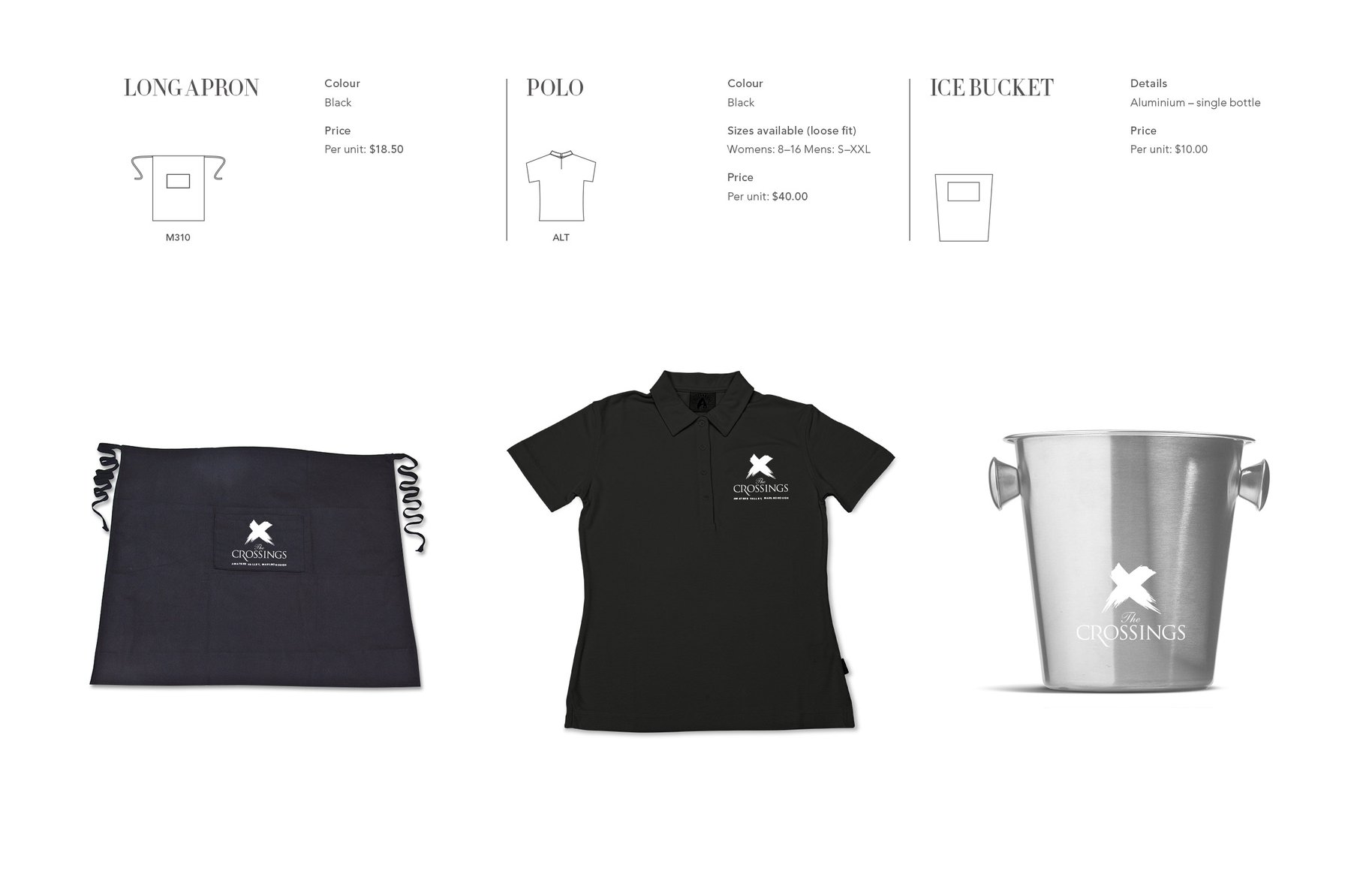 The Crossings uniform and collateral design
